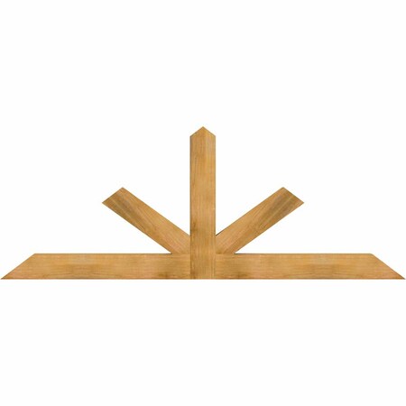 Ekena Millwork Saratoga Rough Sawn Timber Gable Bracket, Western Red Cedar, 96"W x 36"H x 4"D x 6"F, 9/12 Pitch GBW096X36X0406SAR00RWR